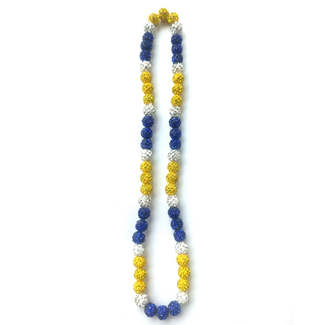 Collares Brillante de color Amarillo/Azul/ Blanco {20 inch}