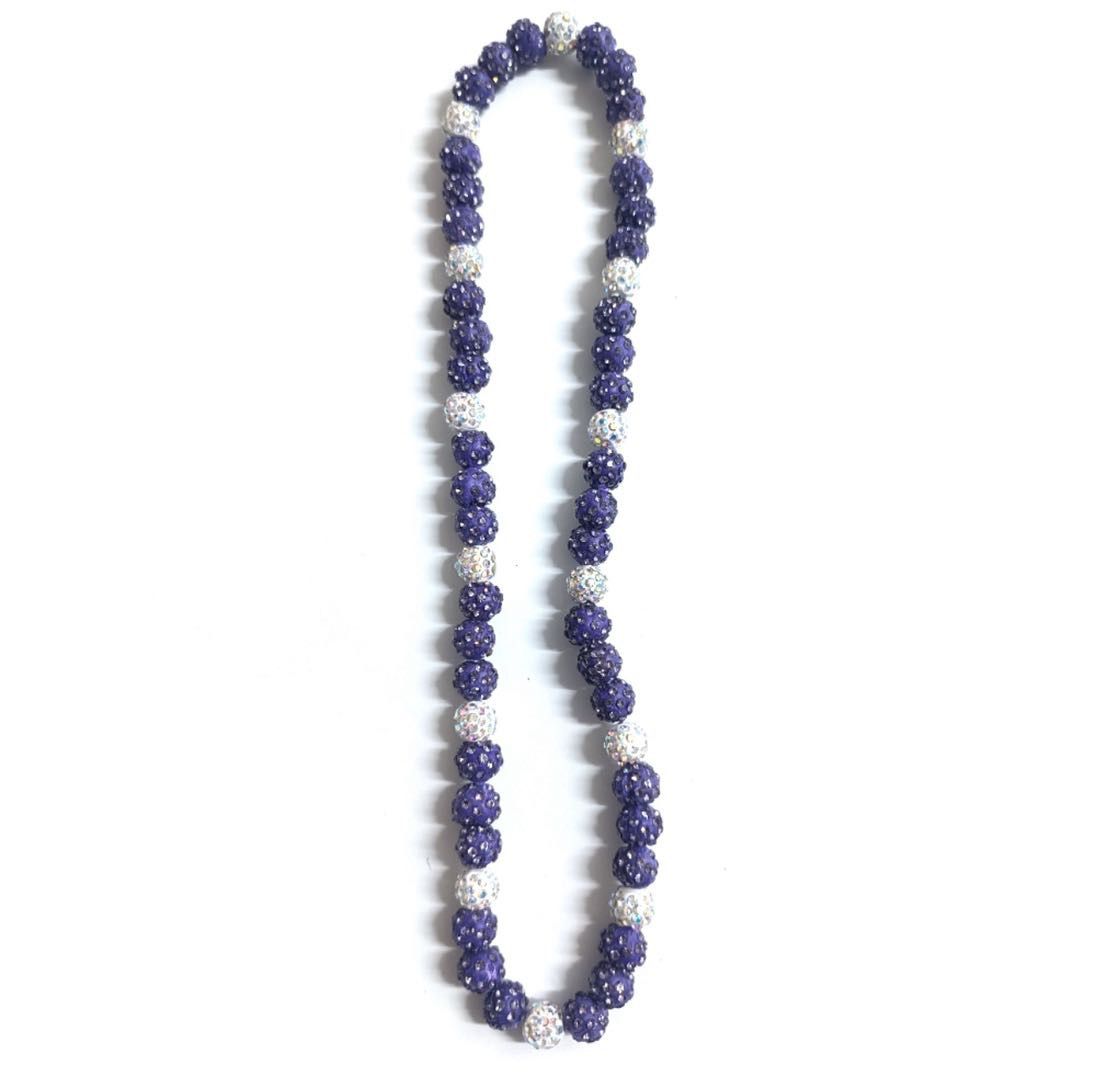 Collares Brillante de color Lila/blanco {22 inch}