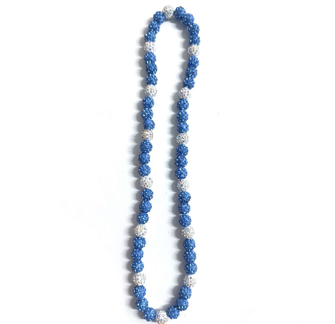 Collares Brillante de color Azul/ Blanco {22 inch}