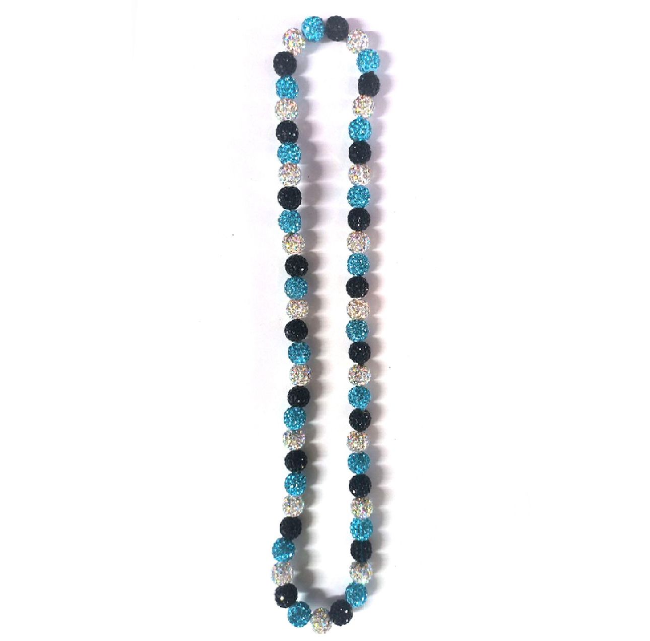 Collares Brillante de color Negro/Azul/ Blanco {20 inch}