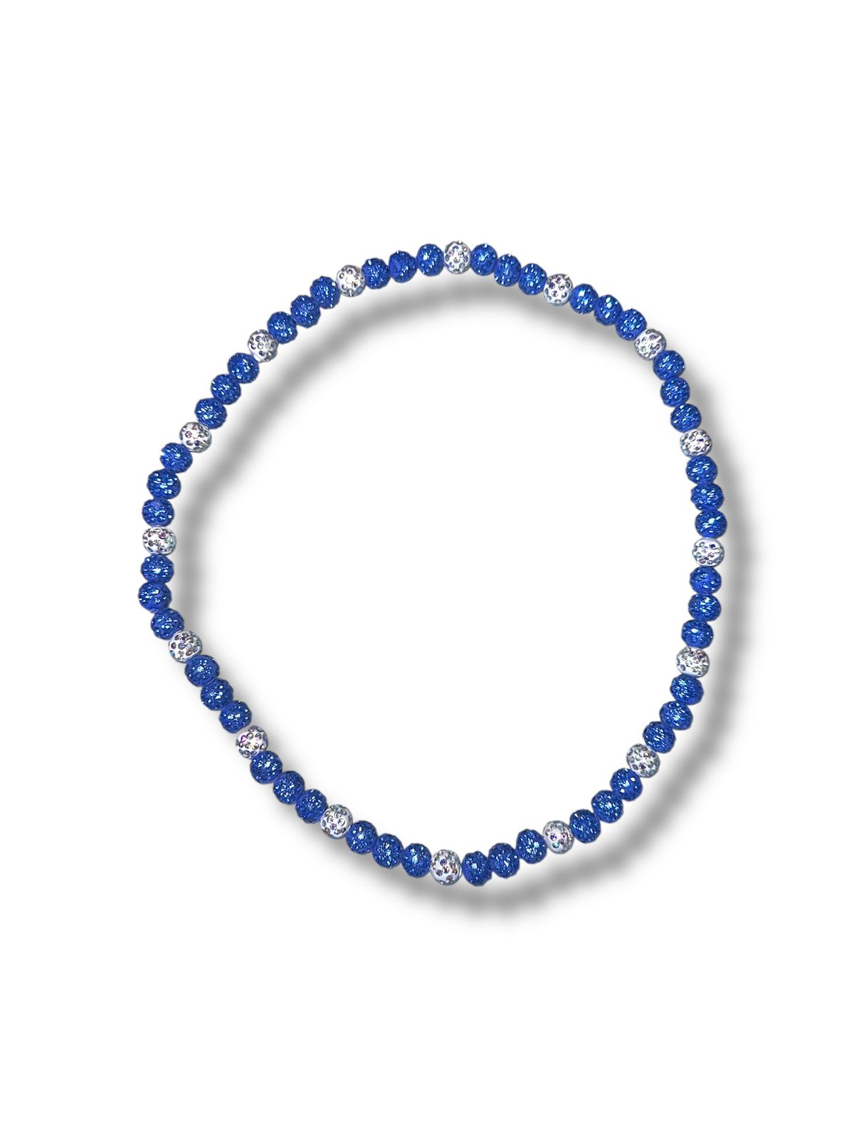 Collares Brillante de color Azul C/ Blanco {22 inch}