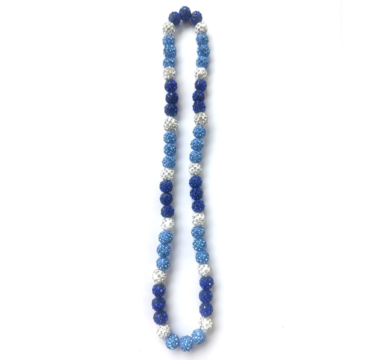 Collares Brillante de color Azul C/Azul/Blanco {20 inch}