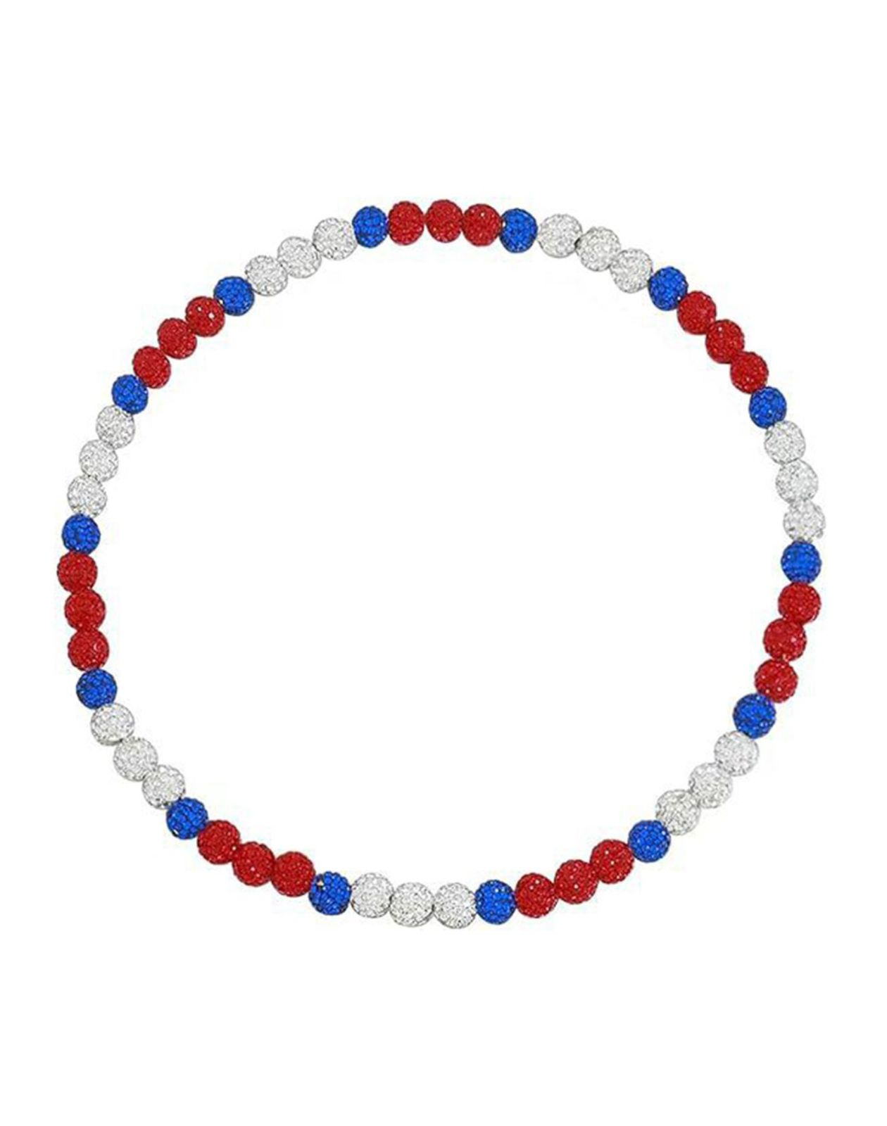Collares Brillante de color Rojo/Azul/ Blanco {18 inch}