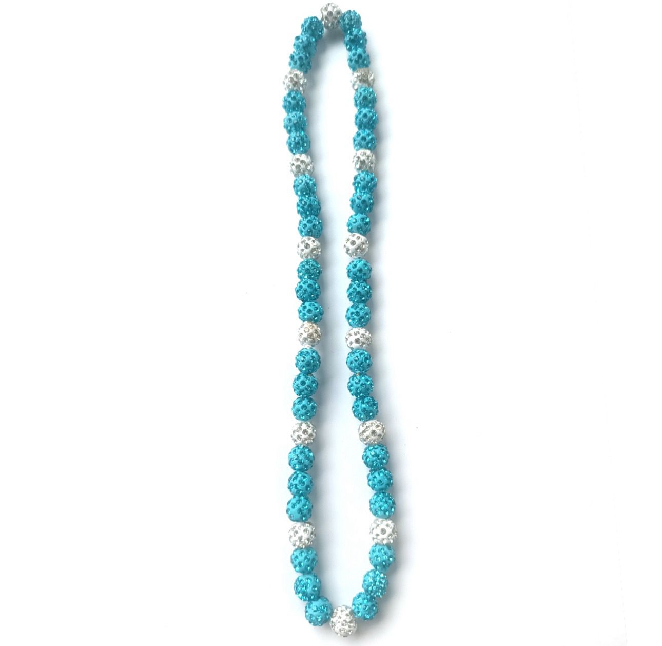 Collares Brillante de color Azul C/ Blanco {20 inch}