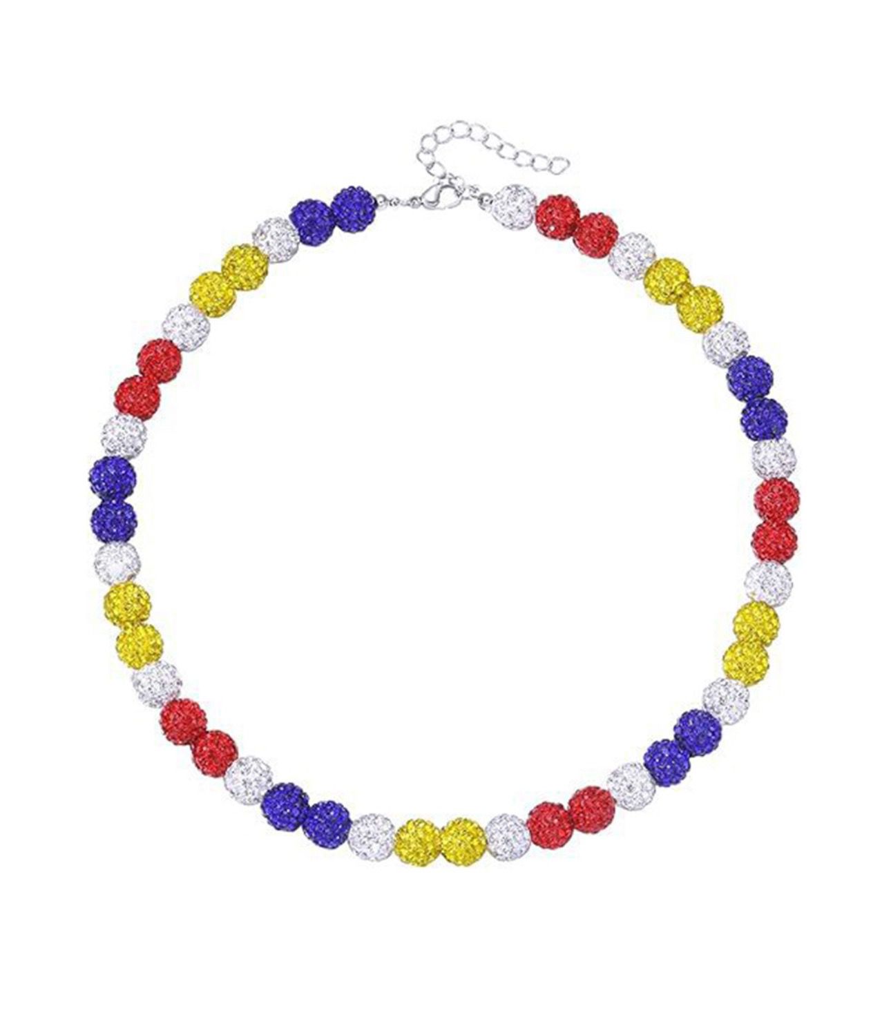 Collares Brillante de color Amarillo/azul/ blanco/rojo {18 inch}