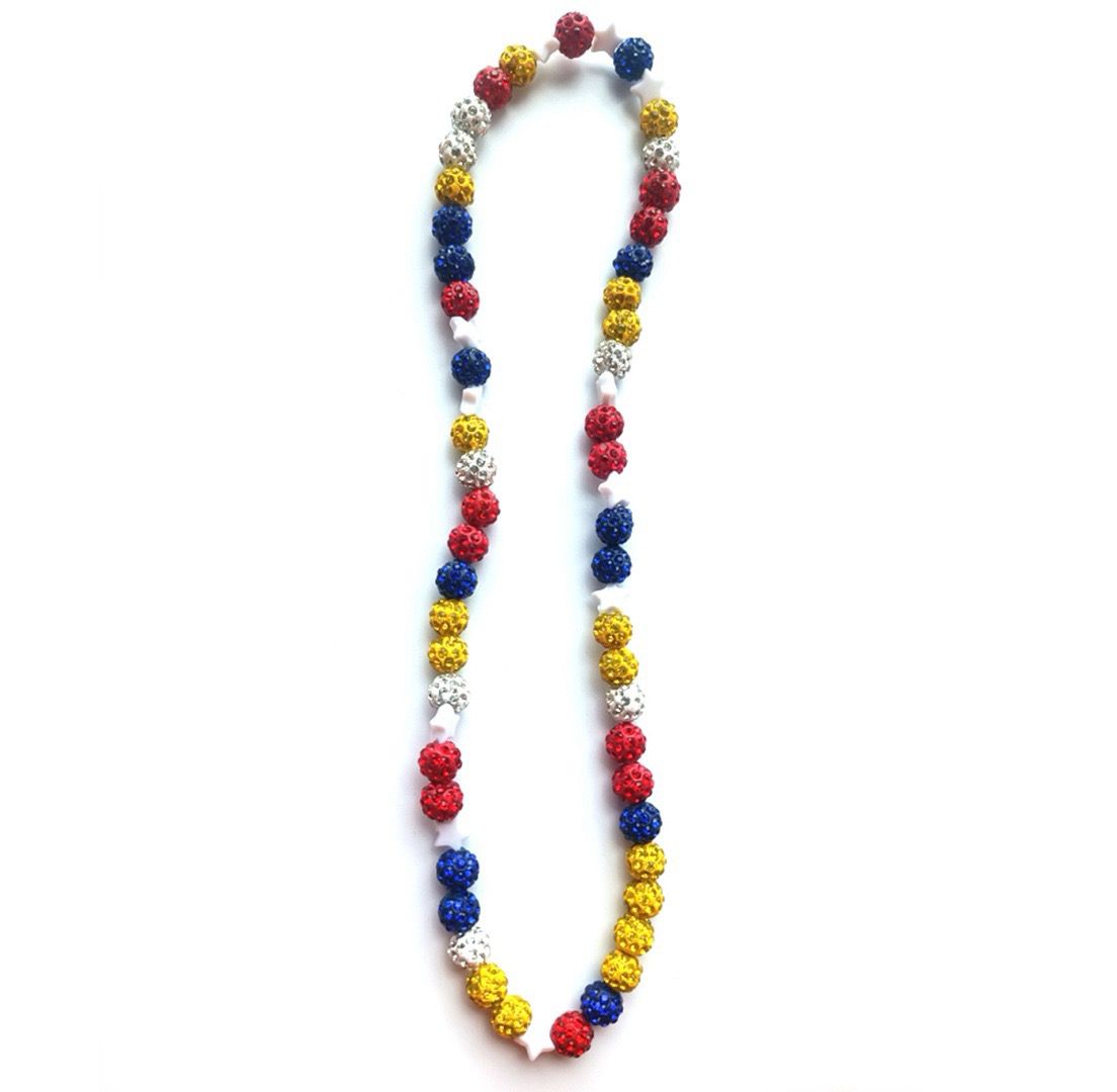Collares Brillante de color Amarillo/azul/ blanco/rojo Estrellita {22 inch}