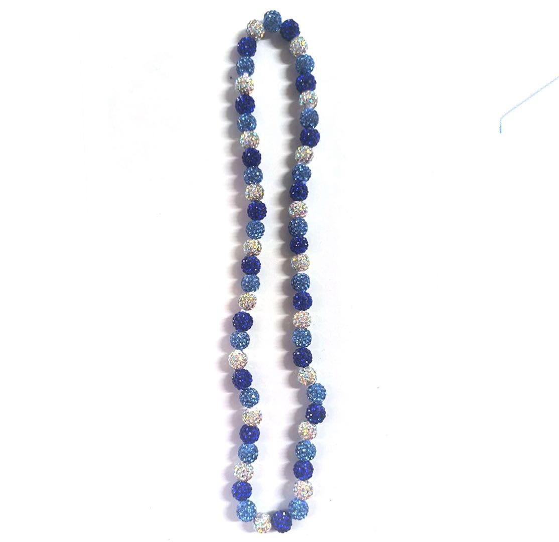 Collares Brillante de color Azul C/Azul/Blanco {22 inch}